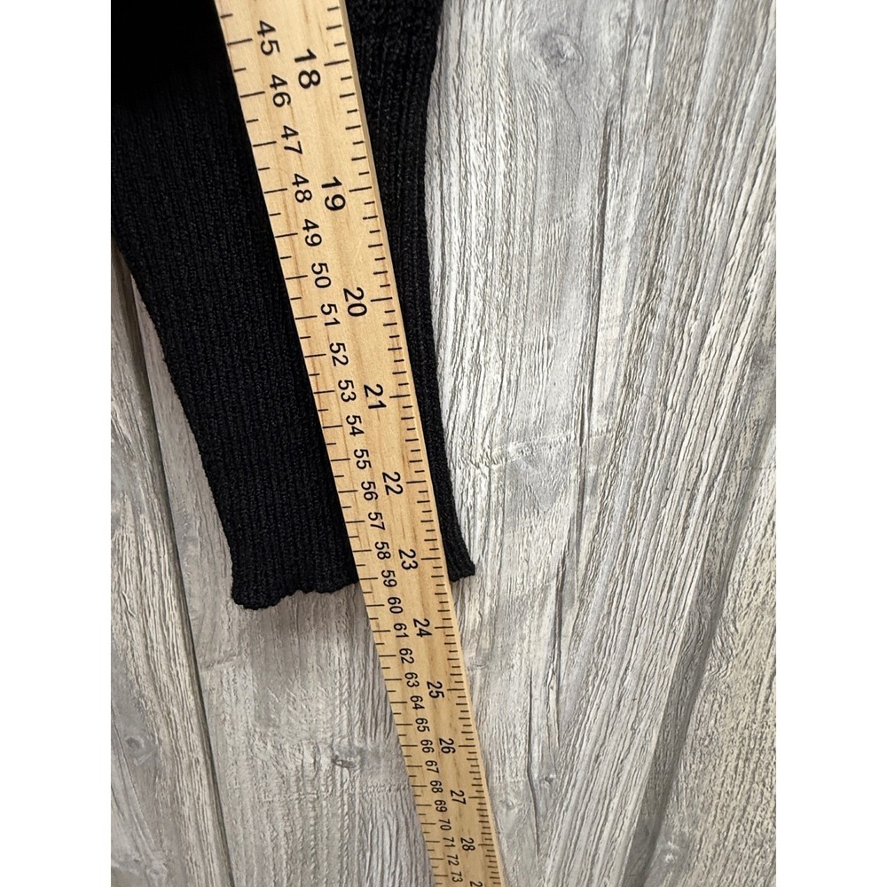 Toula Vintage Colorblock Geometric Zip Up Cardigan Sweater Womens 10 Black Multi - Picture 10 of 13